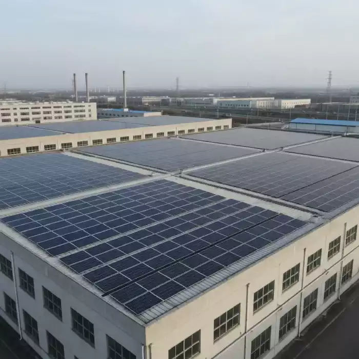Solar panels on industrial roof